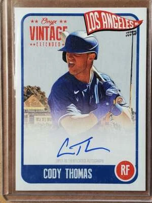 CODY THOMAS 2020 ONYX VINTAGE EXTENDED SERIES ON CARD AUTO BLUE INK #EACT /275 - Image 1 of 2