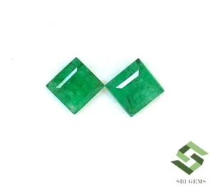 6 mm Certified Natural Emerald Square Cut Pair 2.13 CTS Untreate Loose Gemstones - Picture 1 of 8