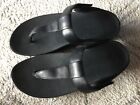 Fitflops Mina black leather toe post adjustable strap sandal size 9