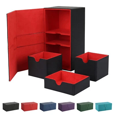 Premium Double Deck Box 200 Cards TCG Case Large Protector EDH Magnet Flip Tray - Image 1 of 4