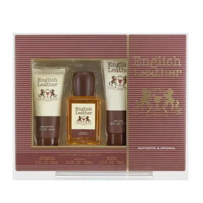 英国皮革香水男士 3 件套礼品套装 — 第 1/4 张图片