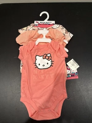 Hello Kitty by Sanrio INFANT Bodysuit 3 PIECE SET Size 9 MONTHS NWT $30 - Image 1 of 4