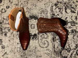 Rujo The Anna Brown Caiman / Leather Womens Size 8.5 M Cowboy Boots - Picture 1 of 10