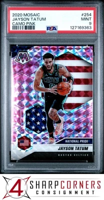 2020 PANINI MOSAIC CAMO PINK PRIZM #254 JAYSON TATUM PSA 9 - Image 1 of 3