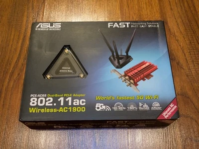 ASUS PCE-AC68 802.11ac AC1900 PCI-E WIFI Internal Wireless Card USED [OPEN BOX] - Image 1 of 4