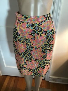 Vintage Christian Lacroix printed knee length skirt - Pockets! size 38 - Picture 1 of 9