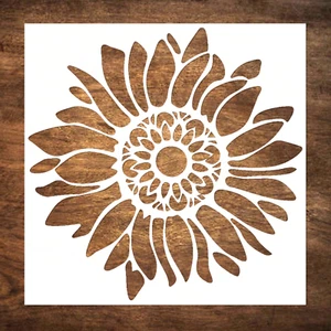 12X12 Inch Boho Sunflower Stencil for Painting on Wood, Canvas, Paper, Fabric - Picture 1 of 12