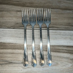 Wm A Rogers A1 Plus Oneida Meadowbrook Heather Silverplate Set/4 Dinner Forks - Picture 1 of 7
