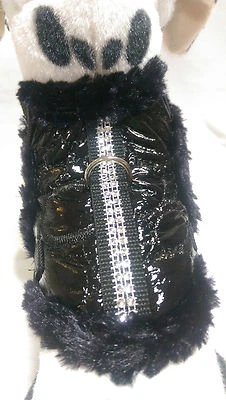 Softgeschirr warm gefüttert Brustgeschirr Hundegeschirr schwarz Halsband XS-M - Bild 1 von 4