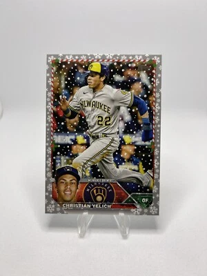 Metallic Snowflake - 2023 Topps Holiday #H164 Christian Yelich - Milwaukee - Image 1 of 2