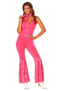 Barbie The Movie Western Barbie Adult Costume Sexy Cute Pink Jumpsuit Medium NEW - Picture 1 of 4