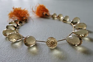 Citrine faceted briolettes AAA from India - Picture 1 of 8