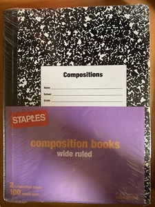 Staples Komposition Notizbücher breit liniert 2 Bücher, 100 Blatt - Bild 1 von 3