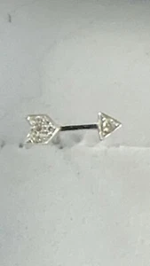 EF Collection Diamond Mini Arrow Stud Earring - White Gold - Picture 1 of 21