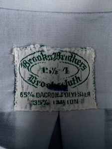 VTG Brooks Brothers Brookscloth Button Up Shirt Darcon Polyester 15.5 34 Rare - Picture 1 of 21