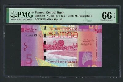 Samoa 10 Tala ND(2014) P38b Uncirculated Graded 66 - Image 1 of 2