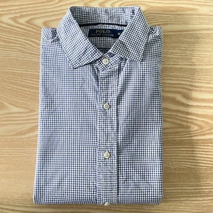 Ralph Lauren Mens Shirt Medium Blue White Check 22" Pit-to-Pit Designer Fashion - Picture 1 of 12