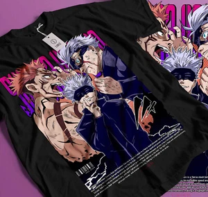 Satoru Gojo Vs Sukuna Yuji Itadori Jujutsu Kaisen Manga Anime T-Shirt Unisex 455 - Picture 1 of 6