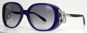 ROBERTO CAVALLI Nunki 925S-A 92B Dark Blue Womens Square Sunglasses 56-18-130 - Picture 1 of 15