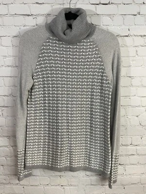 Suéter para mujer Banana Republic gris blanco tortuga medio suave Foto 1 de 4