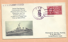 U.S.S. UHLMANN DESTROYER APR 26,1946 M.H   NAVAL COVER 1 OF 1