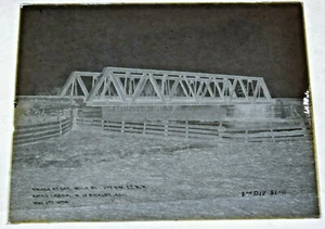 Placa fotográfica de vidrio aprox. 1894 - construcción del ferrocarril central de Illinois y - Imagen 1 de 4