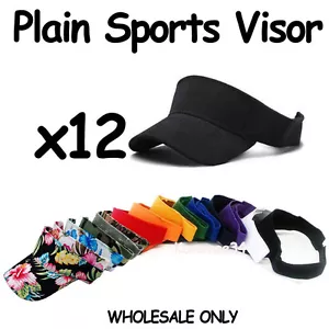 GROSSHANDEL MENGE 12 einfache leere solide Sportvisiere Hawaii Blumen Camouflage Armee - Bild 1 von 16