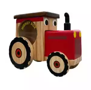 Children`s Large Wooden Money Box - Tractor Design - Picture 1 of 2