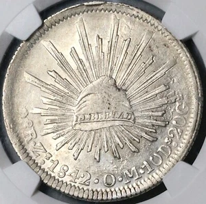 1842-Zs NGC AU Mexico 8 Reales Zacatecas Eagle 1841 Rare Silver Coin (23041601D) - Picture 1 of 6