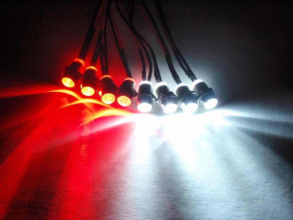 RC LED Light Kit, 4 White 4 Red 5mm for HPI Arrma Felony XS Flux 9v - Image 1 of 4