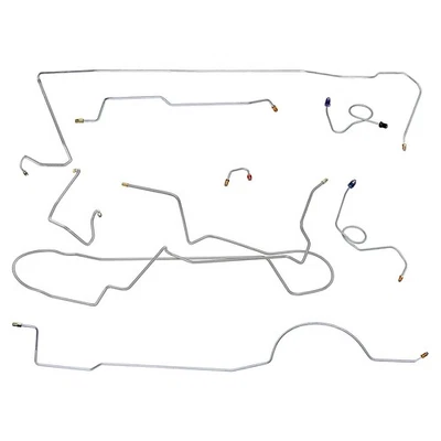 1970 Dodge Challenger Complete Power Disc Brake Line Kit 1pc F To R Stainless - Image 1 of 4