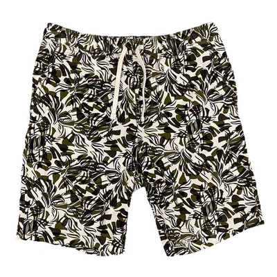 Banana Republic Organic Deck Short Mens M 8" Print Olive Shapes - Image 1 of 4