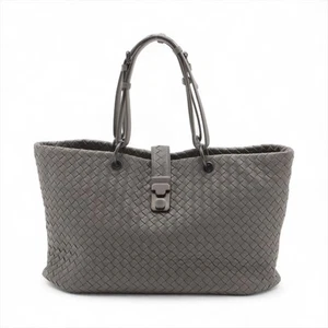Bottega Veneta Intrecciato Roma Leather Tote bag Gray - Picture 1 of 11