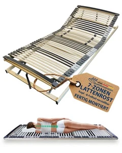 7-Zonen Lattenrost 140x220 cm verstellbar - Bettrost 140 x 220 mit 44 Leisten - Bild 1 von 7