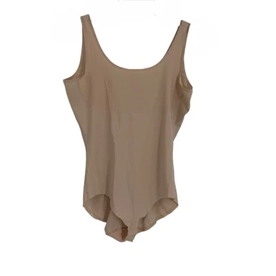 SPANX Tan Scoop Neck Sleeveless Bodysuit Size 1X Pull On Hook/eye Closure - Image 1 of 4