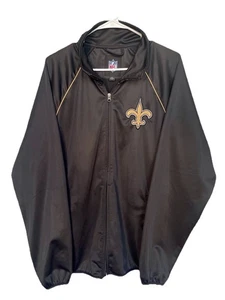 NFL Black New Orleans Saints Full Zip Track Sideline Jacket Size Medium - Bild 1 von 12
