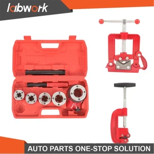 Labwork Handheld Pipe Threader Ratchet Type Pipe Cutter Thread Tool With 5 Dies - Picture 1 of 17