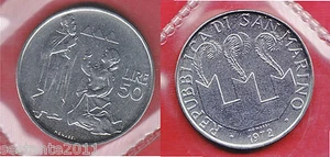 S48, SAN MARINO 50 LIRE 1972  DA SERIE DIVISIONALE  KM 19,  FDC /  UNC - Picture 1 of 1