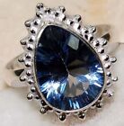 5CT Natural Iolite 925 Solid Sterling Silver Ring Sz 8.5 K15-1
