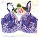 Wacoal  65191 Purple Floral Embroidered Lace Underwired Bra 34Dd