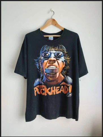 Rare Vintage Philadelphia Flyers Puckhead Liquid blue 90's t shirt NHL Hockey Cover