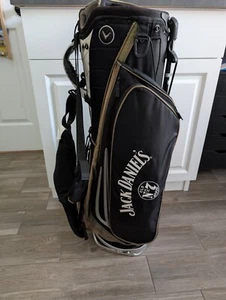 Callaway Jack Daniels Old No #7 Golf Bag Cart Black Fairway Carry W/Rain Hood - Picture 1 of 9