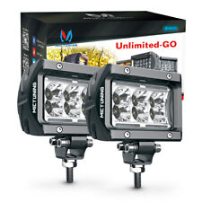 MICTUNING LED Pods 2x 4" 18W Off Road Spot LED Light Bar Cubes Lamp Waterproof