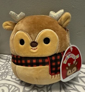 NWT Squishmallows 5” DARLA Reindeer w/ Red Scarf 2021 Christmas Soft Plush Toy - Picture 1 of 6