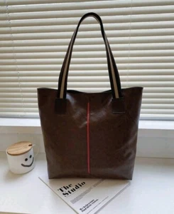EMERY ROSE Letter Graphic Shoulder Tote Bag - Picture 1 of 6