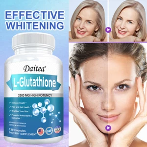 L-Glutathion Kapseln 2000MG natürliche Anti-Aging Hautaufhellung Pillen - Bild 1 von 11
