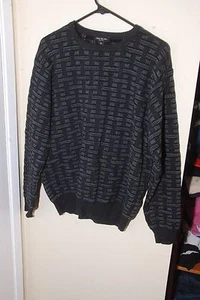 MINO MILANO Men's Black 50% Wool 50% Acrylic Sweater Made in Italy - Picture 1 of 3