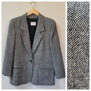 VTG Pendleton 100% Wool Blazer Size 10 Solid Gray Classic USA Made 70s 80s - Picture 1 of 14