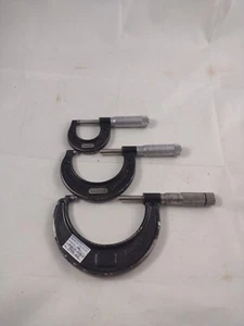 Lot of 3 Starrett 0-3" No. 436 0-1" 1-2" And 1913 2-3" Micrometer - Picture 1 of 11