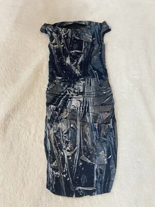 Helmet Lang Womens Size 6 Galaxy 90s Ruched Body Con Mini Dress - Picture 1 of 3